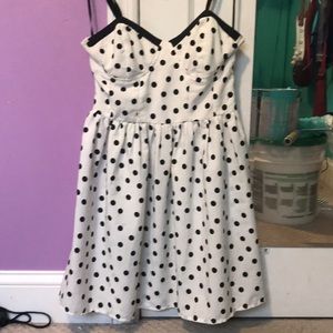 Black and white polka dot dress